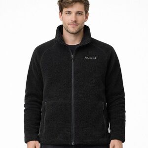 Merrell Large Zipper Fleece Jacket Retro Pile Teddy Black Like New